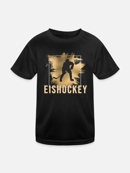 Eishockey - Kinder Funktions-T-Shirt - Schwarz