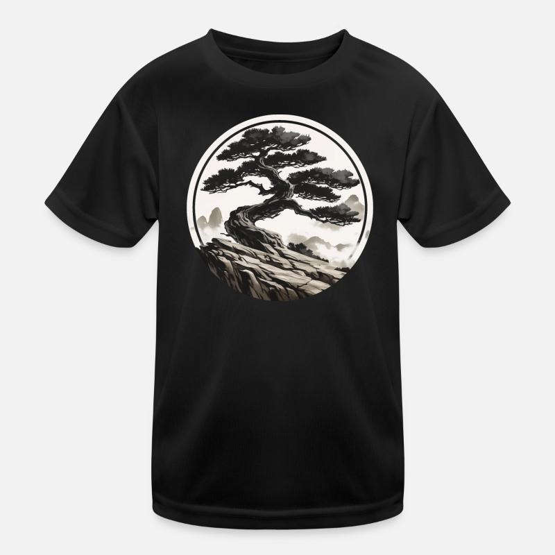 Asian Landscape - Kids Functional T-Shirt - black