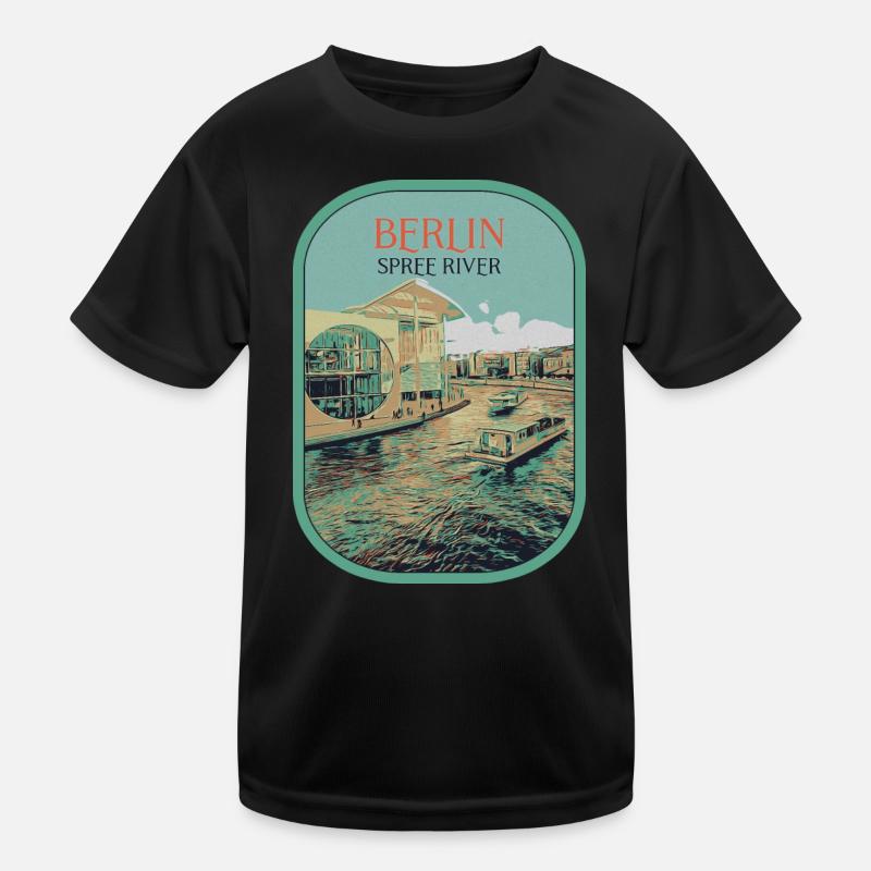 Modern Architecture Berlin Illustration Kids Functional T-Shirt