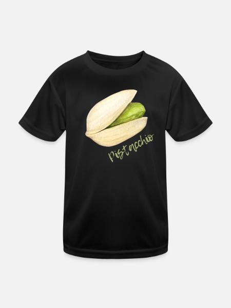 Pistazie mit Schale und Kern - Kinder Funktions-T-Shirt - Schwarz - Vorne
