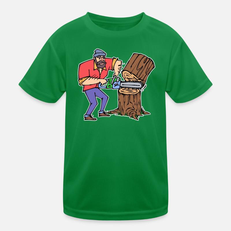 Wood Saw Sawdust Forestry Work Lumberjack Forestry Kids Functional T-Shirt