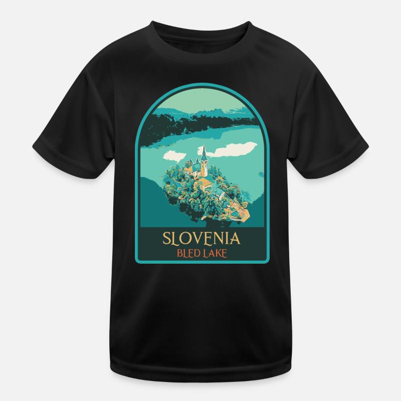 Illustration: Die verzauberte Insel Bled Kinder Funktions-T-Shirt