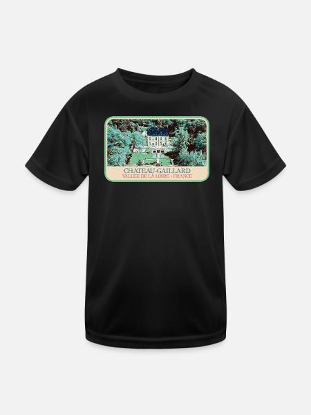 Illustration Château-Gaillard, Loire-Tal - Kinder Funktions-T-Shirt - Schwarz - Vorne