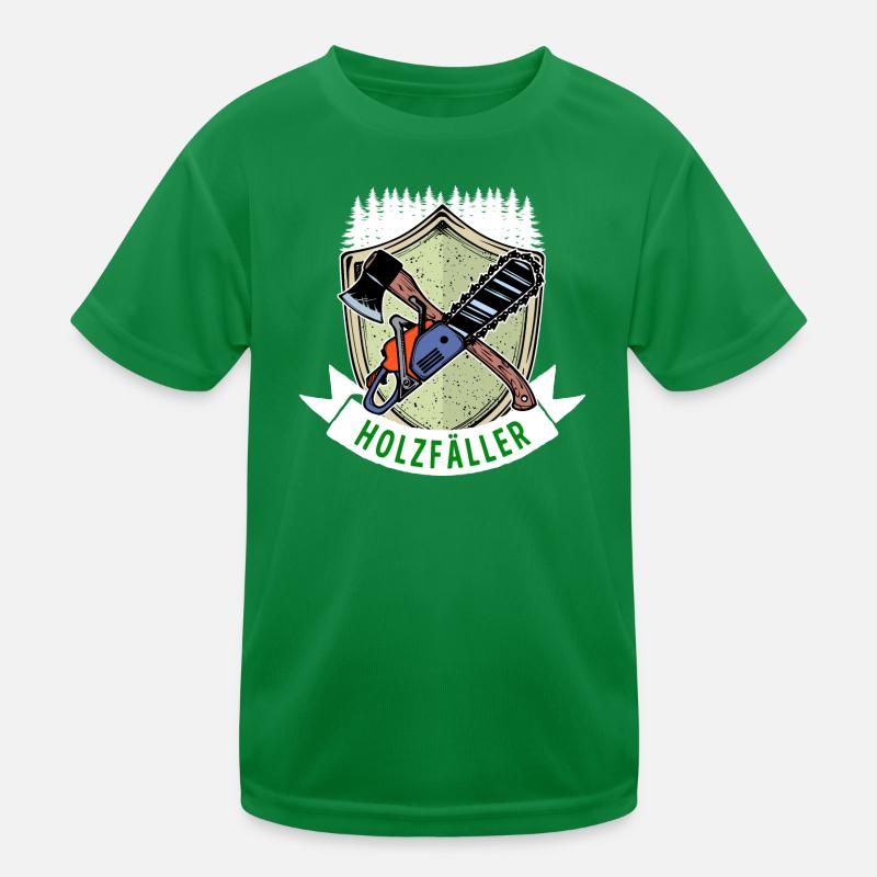 Hache tronçonneuse en bois disant bûcheron menuiserie T-shirt sport Enfant