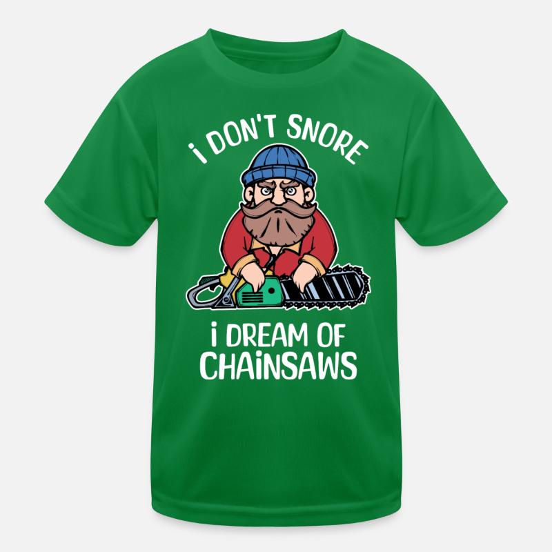 Tronçonneuse déclaration bûcheron sciure bois T-shirt sport Enfant