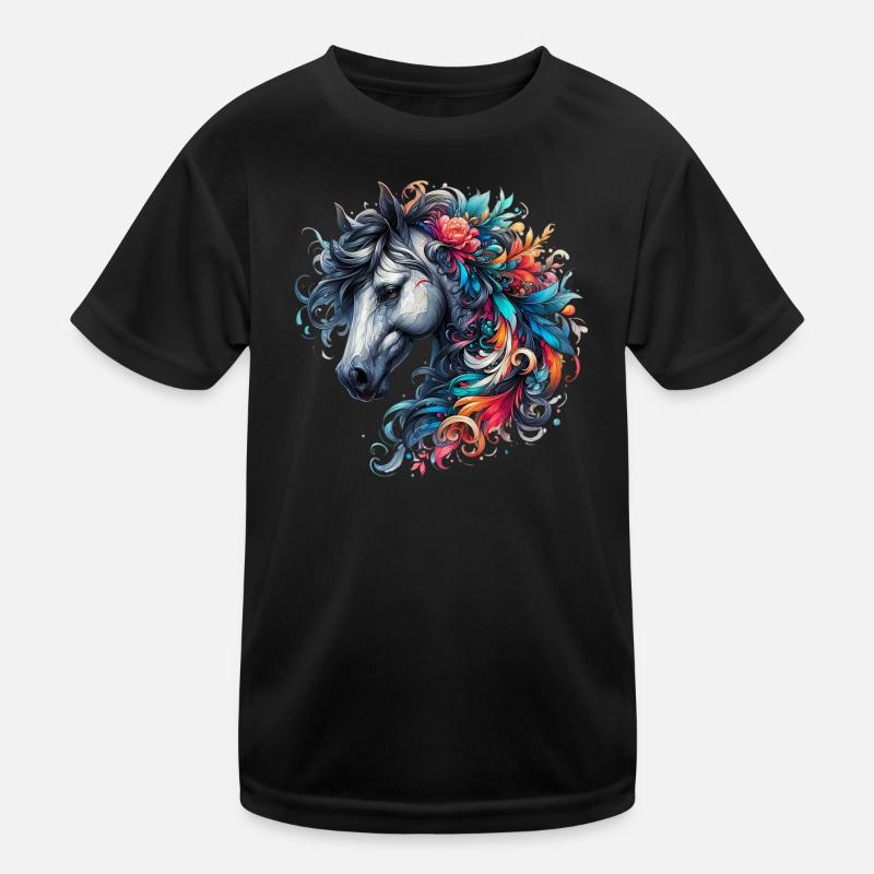 Pferd Kinder Funktions-T-Shirt