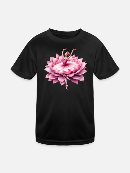 Ballet dancer with tutu - Kids Functional T-Shirt - black - Front