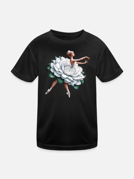 Balletttänzerin mit Tutu - Kinder Funktions-T-Shirt - Schwarz - Vorne
