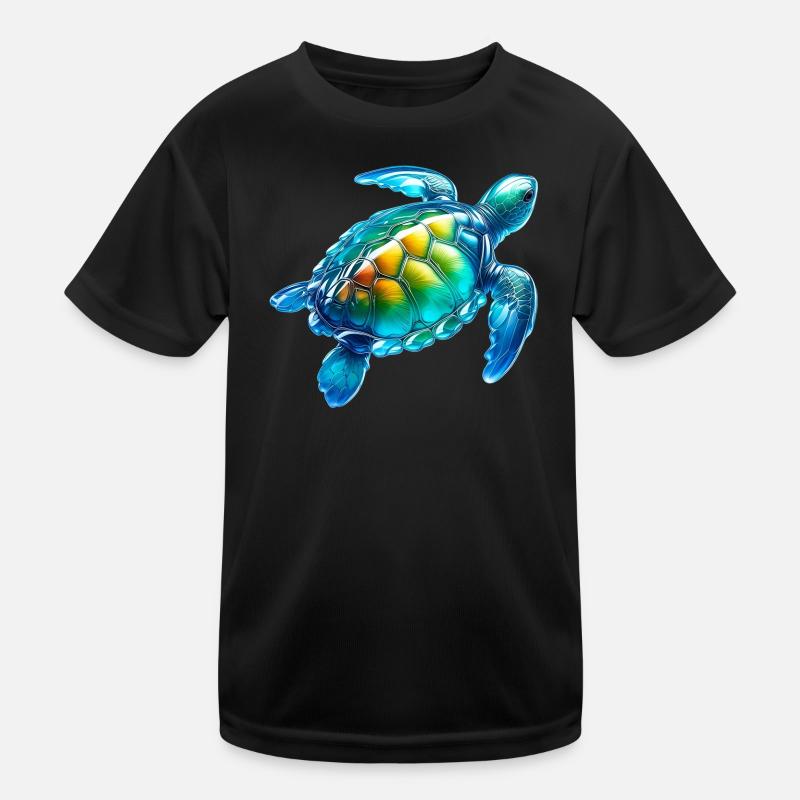 Schildkröte - Kinder Funktions-T-Shirt - Schwarz