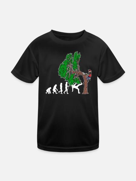 Arbre Evolution Woodwork bûcheron arbre cutter - T-shirt sport Enfant - noir