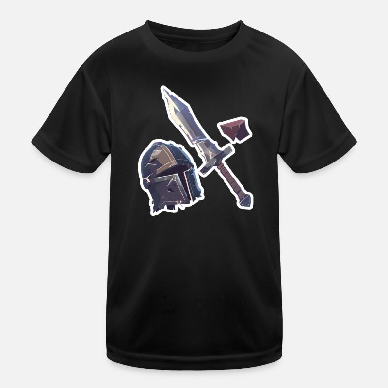 RPG Items Sword Helmet RPG Shirt Kids Functional T-Shirt