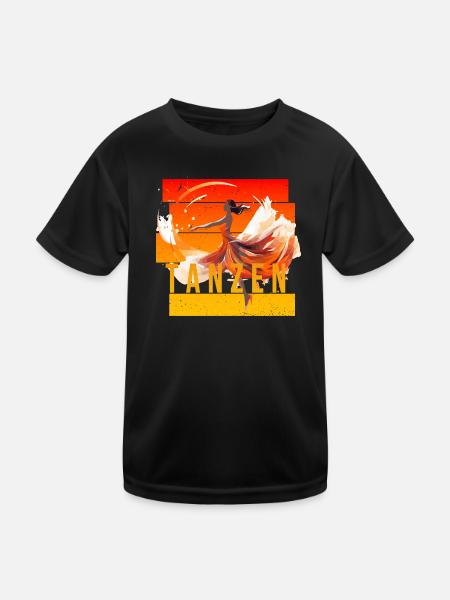 Tanzen - Kinder Funktions-T-Shirt - Schwarz - Vorne