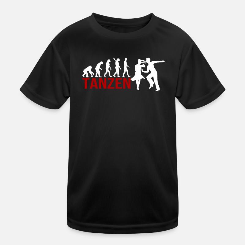 Evolution Tanzen - Kinder Funktions-T-Shirt - Schwarz