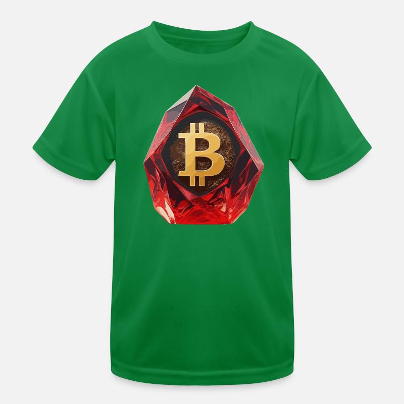 Bitcoin Crystal Design for Custom Printing Kids Functional T-Shirt