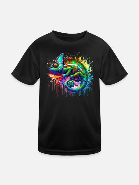 Chameleon - Kids Functional T-Shirt - black - Front