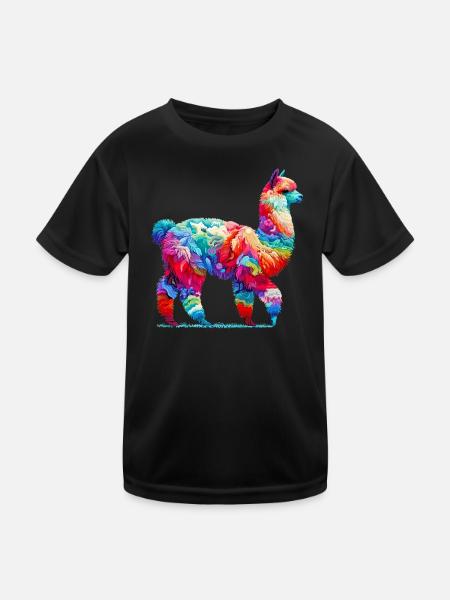 Alpaka - Kinder Funktions-T-Shirt - Schwarz