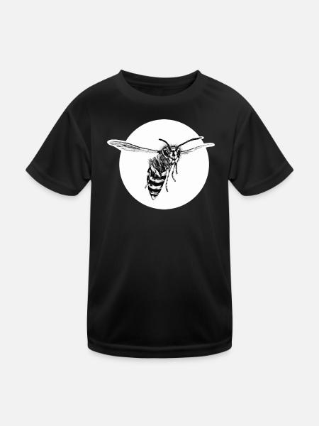 Guêpe - Abeille - Insecte - T-shirt sport Enfant - noir - Devant
