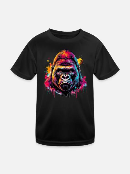 Gorilla - Kids Functional T-Shirt - black - Front