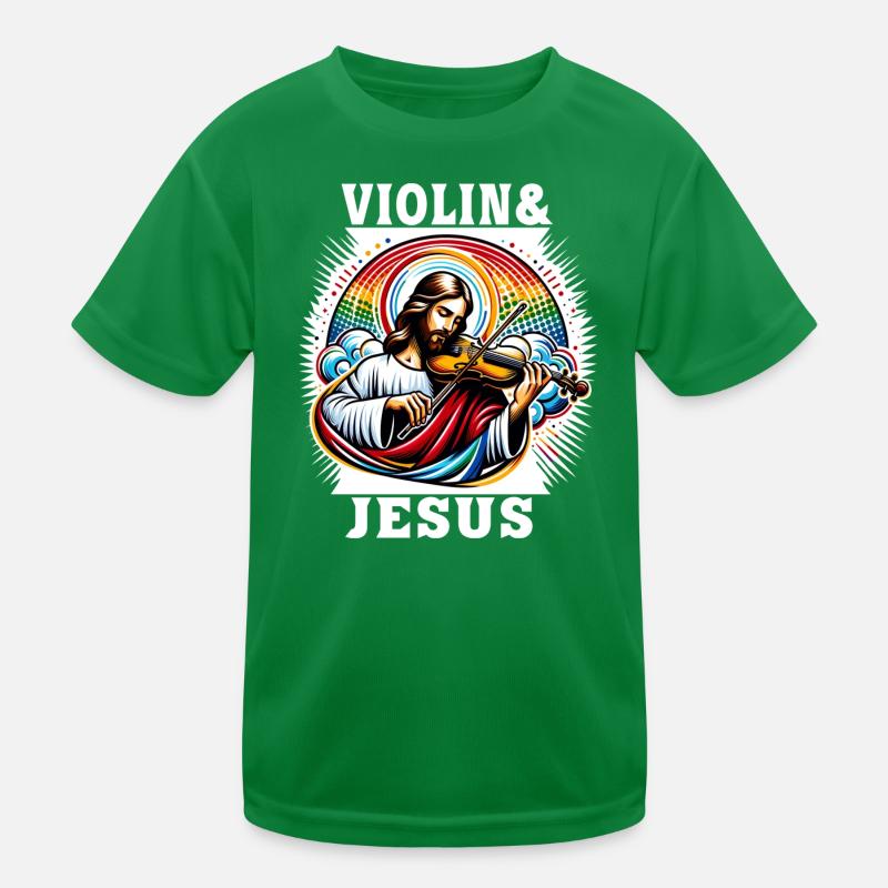 Conception musicale pour violon et Jésus Christ T-shirt sport Enfant