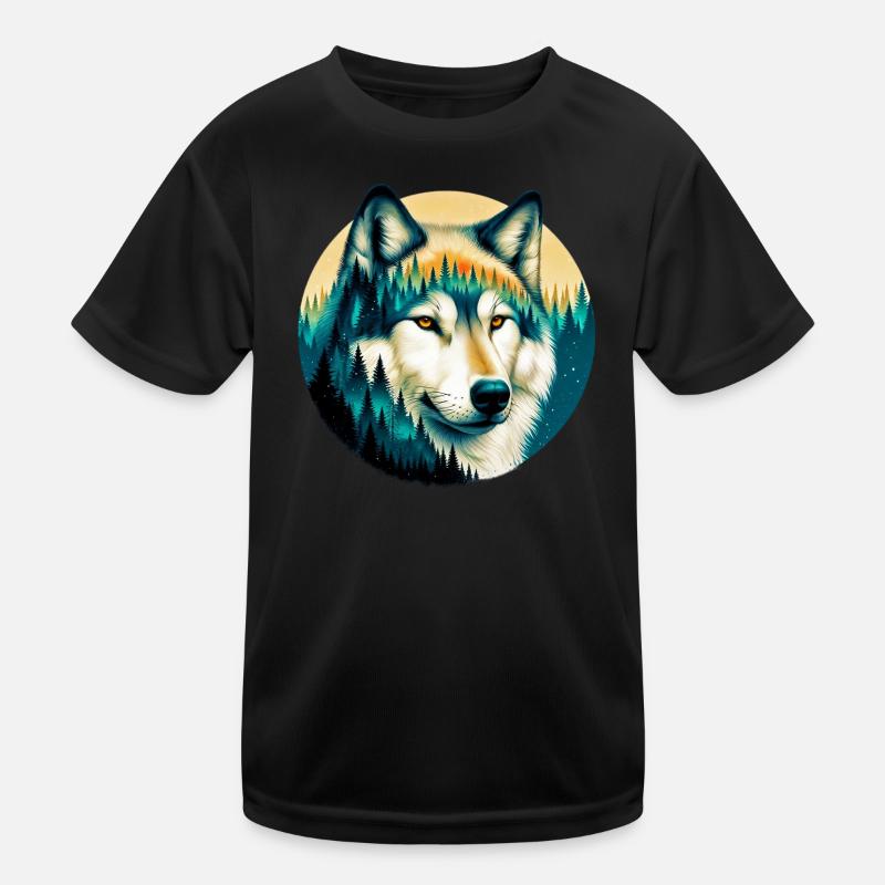 Wolf Kinder Funktions-T-Shirt