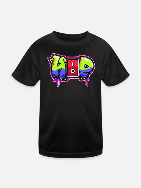 Graffiti Spruch Zeichnen Illustration Street Art - Kinder Funktions-T-Shirt - Schwarz - Vorne