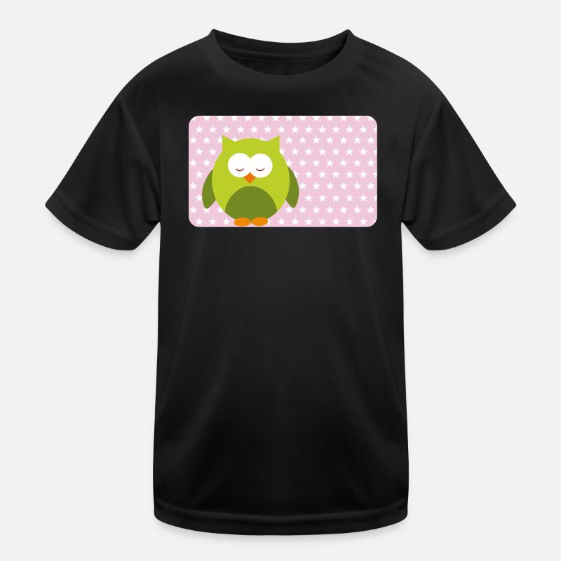 Funny Owl with Pink Asterisk | Customisable Kids Functional T-Shirt