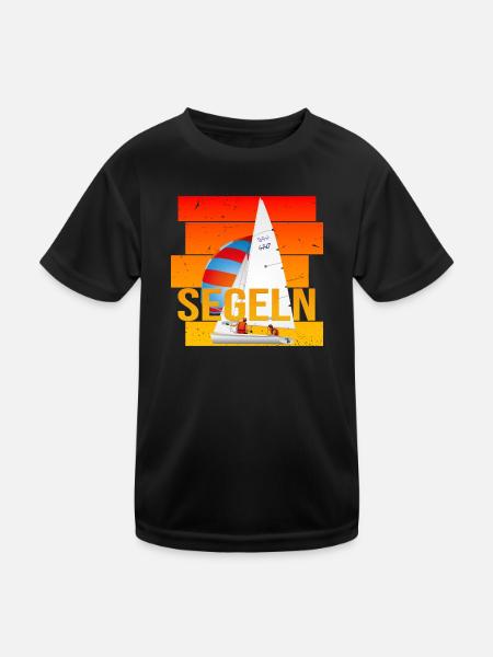 Segeln - Segelsport - Kinder Funktions-T-Shirt - Schwarz - Vorne