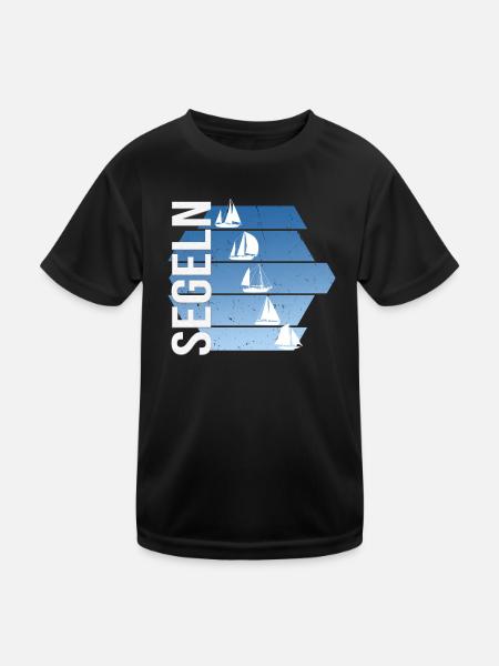 Segeln - Segelsport - Kinder Funktions-T-Shirt - Schwarz - Vorne