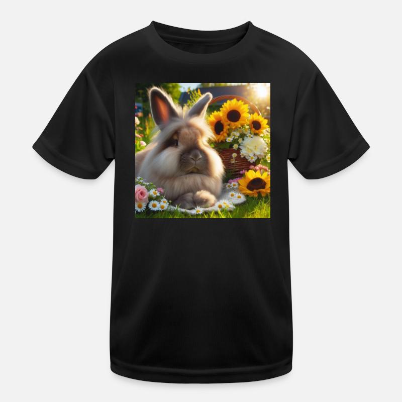 Grey Angora Rabbit Kids Functional T-Shirt
