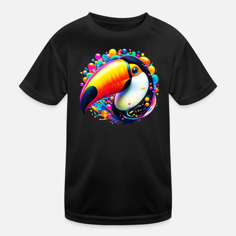 Tukan - Kinder Funktions-T-Shirt - Schwarz