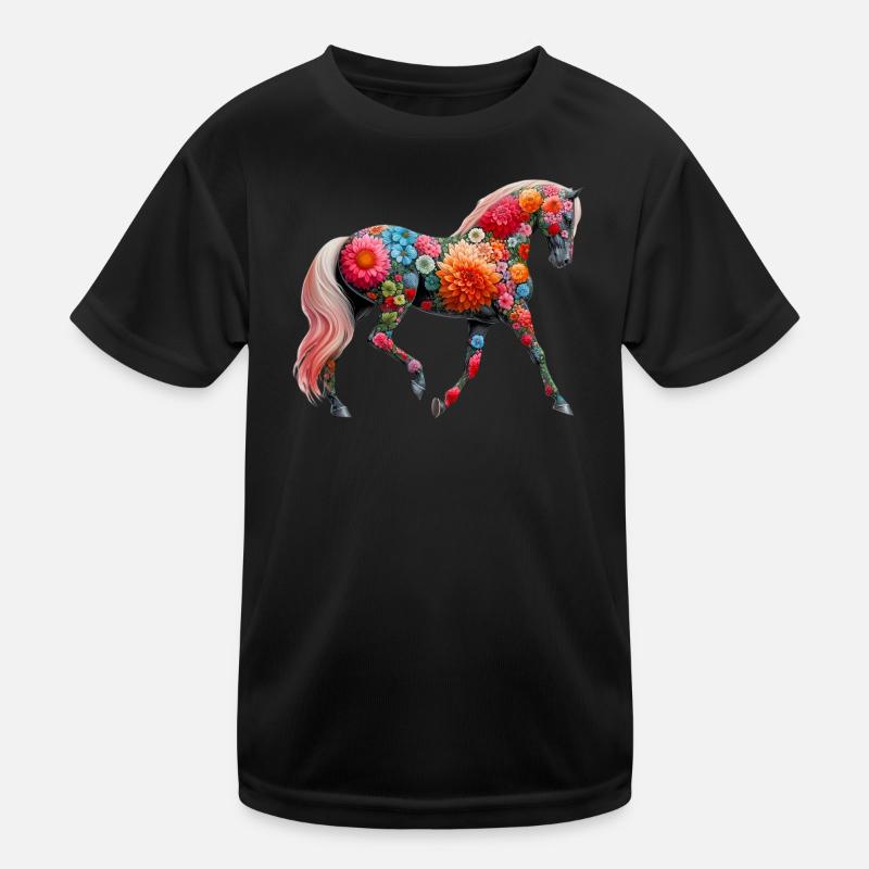 Cheval décoré de fleurs T-shirt sport Enfant