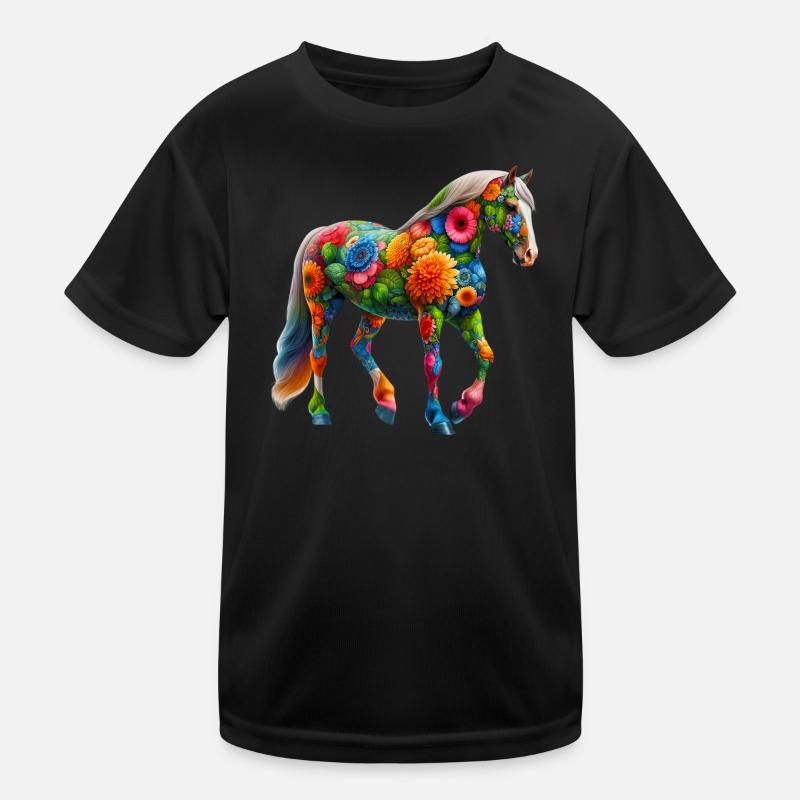 Cheval décoré de fleurs T-shirt sport Enfant