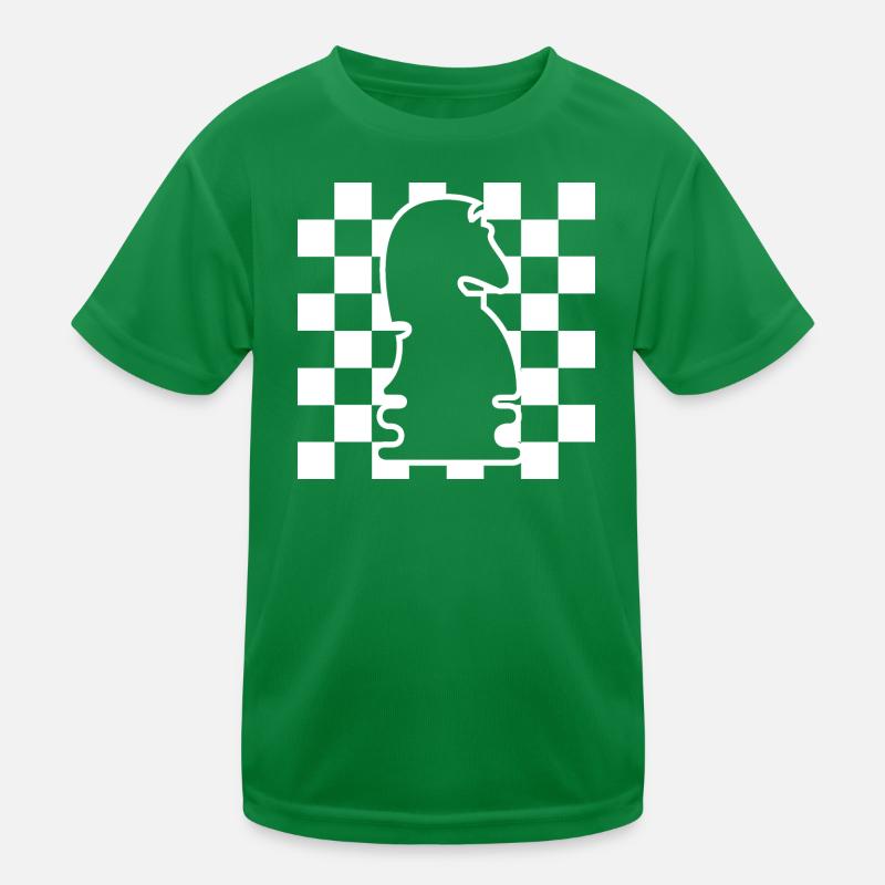 Chess Horse Checkerboard Pattern Symbol Graphic Logo Kids Functional T-Shirt