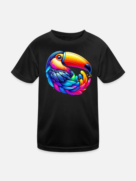 Tukan - Kinder Funktions-T-Shirt - Schwarz