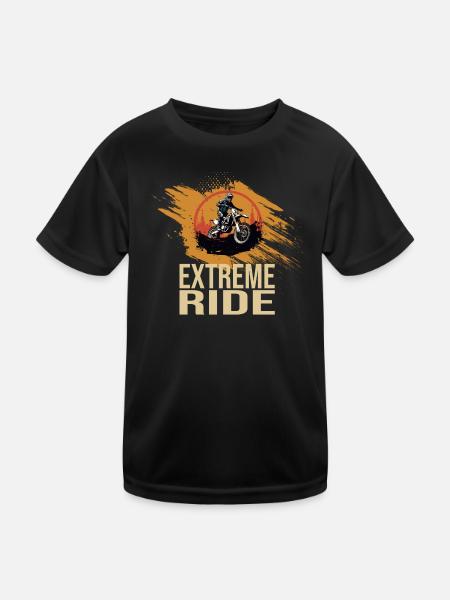 Extreme Ride - Motocross - Kinder Funktions-T-Shirt - Schwarz