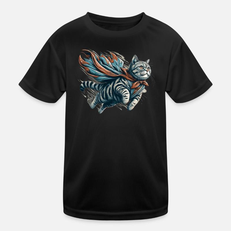 Super Katze Britisch Kurzhaar BKH getigert Kinder Funktions-T-Shirt