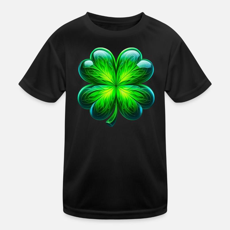 Vierblättriges Kleeblatt Kinder Funktions-T-Shirt