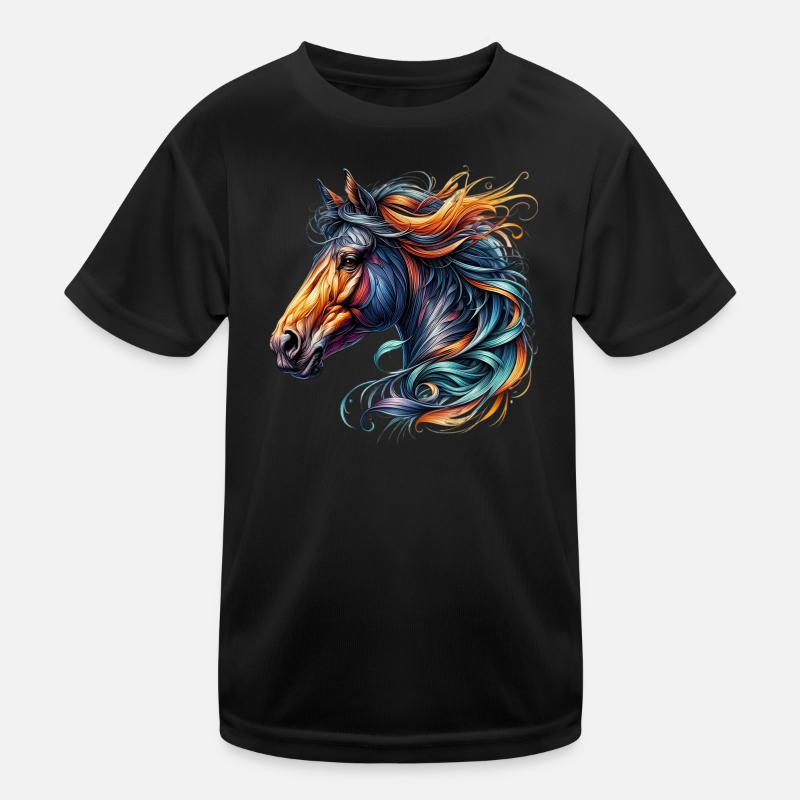 Pferd Kinder Funktions-T-Shirt
