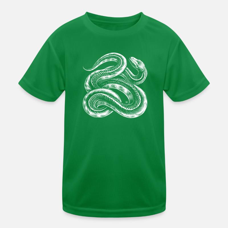 Weiße verschlungene Schlange Kinder Funktions-T-Shirt