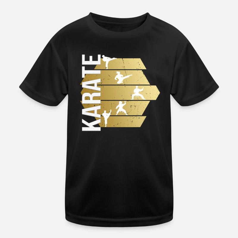 Karate - Kinder Funktions-T-Shirt - Schwarz