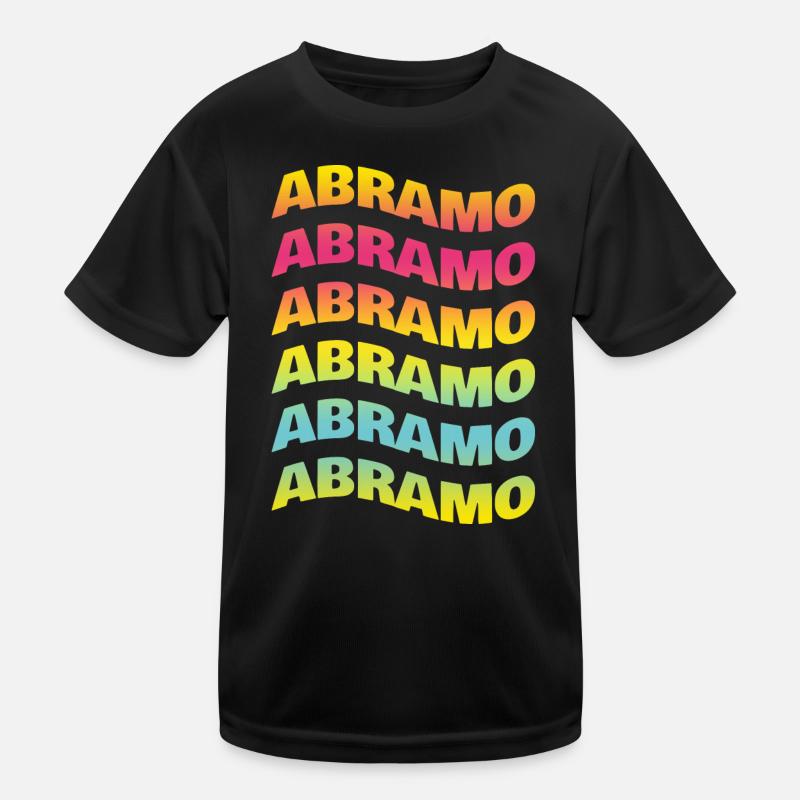 Abraham t-shirt text wave effect wave effect Kids Functional T-Shirt