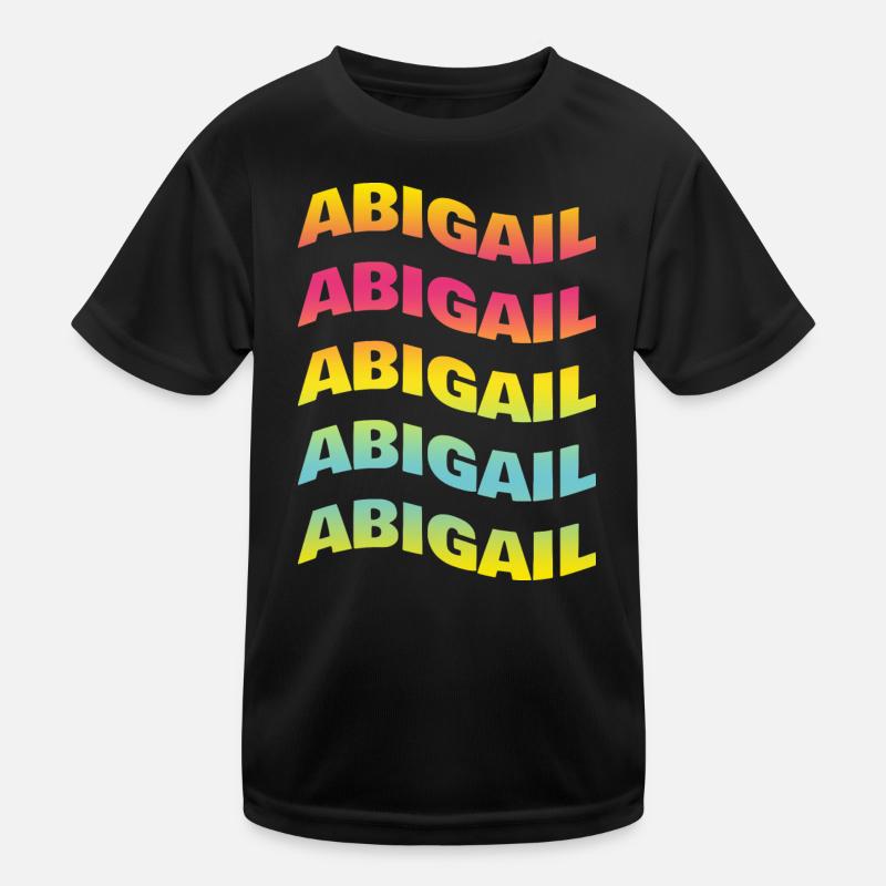 Abigail t-shirt text wave effect wave effect Kids Functional T-Shirt