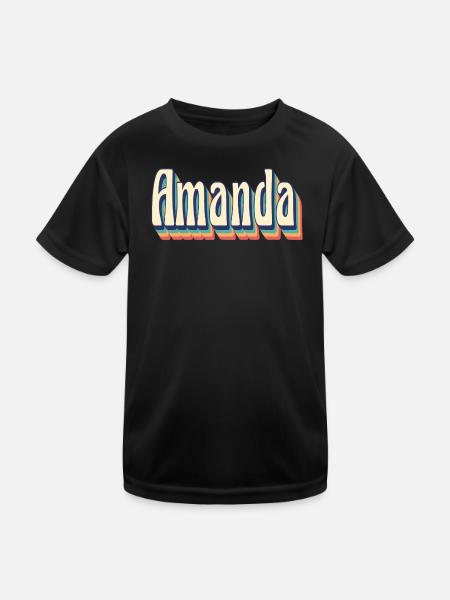 Amanda t-shirt retro vintage t-shirt gift idea - Kids Functional T-Shirt - black