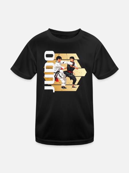 Judo - Kinder Funktions-T-Shirt - Schwarz
