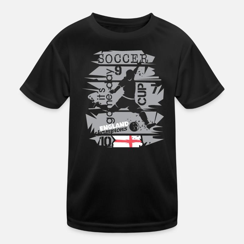 Fußball England Graffiti Collage Team Turnier icon Kinder Funktions-T-Shirt