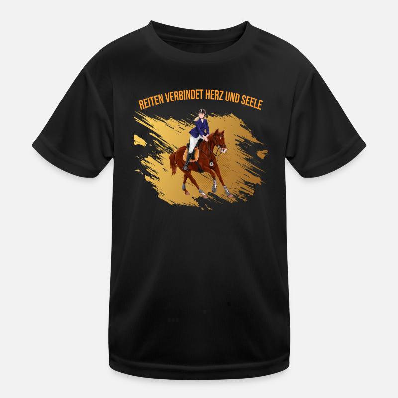 Reiten verbindet Herz und Seele Kinder Funktions-T-Shirt