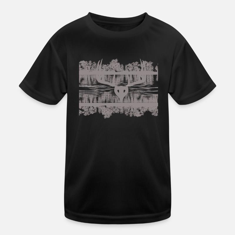 Wildlife Reflections Silhouette Design Kinder Funktions-T-Shirt