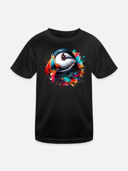 Macareux - T-shirt sport Enfant - noir - Devant