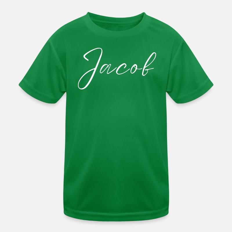Jacob Nom avec J Nom de garçon Garçon Naissance Bébé Garçon T-shirt sport Enfant