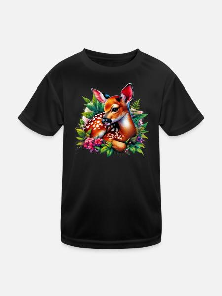 Fawn - Kids Functional T-Shirt - black - Front